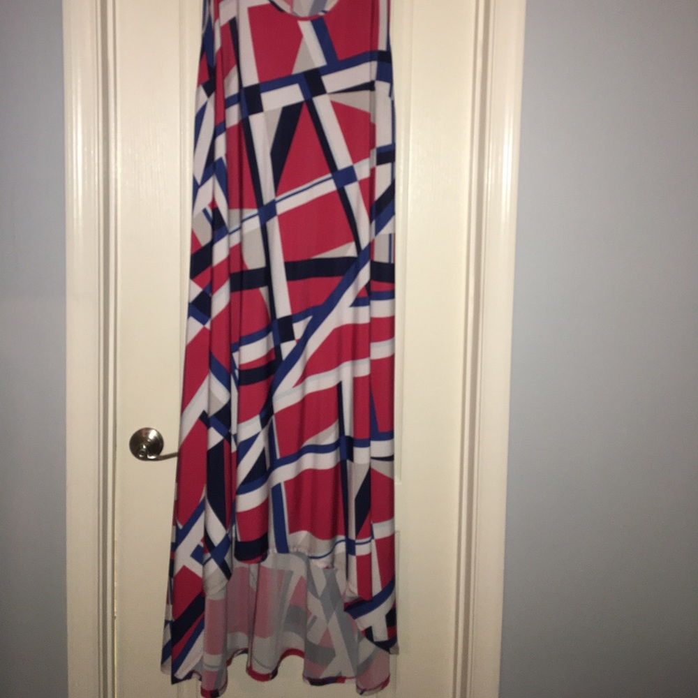 Geometric Print High Low Dress